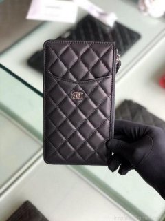 Chanel AP1422 Chanel phone card holder Lambskin Black