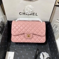 Chanel CF A01113 Classic Flap Bag in Lambskin Light Pink