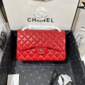 Chanel CF A01113 Classic Flap Bag in Lambskin Red