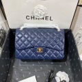 Chanel CF A01113 Classic Flap Bag in Lambskin Navy Blue