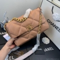 Chanel 19 Large Handbag Lambskin Gold AS1161 Nude Pink