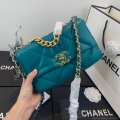 Chanel As1160 Chanel 19 Handbag Flap Lambskin Dark Green