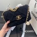 Chanel As1160 Chanel 19 Handbag Flap Shoulder Velvet Black