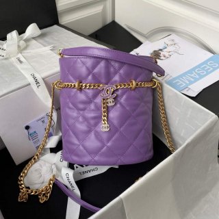 Chanel Bucket Bag Lambskin AS3116 Purple