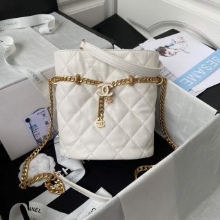 Chanel Bucket Bag Lambskin AS3116 White