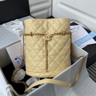 Chanel AS3117 Bucket Bag Lambskin Yellow