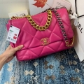 Chanel 19 Maxi Handbag Lambskin Gold AS1162 Plum