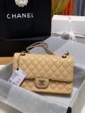 Chanel A01112 Flap Handbag Classic bag Grained shiny Calfskin gold Tan