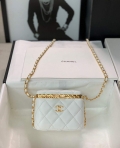 Chanel AP2717 Small Vanity With Chain Lambskin Gold White