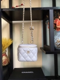 Chanel AP1447 small Vanity with chain lambskin gold Light Purple