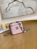 Chanel A81193 Mini Vanity with chain Calfskin Sliver Pink