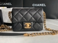 Chanel Mini Flap Bag Shiny Calfskin Gold-Tone Metal AS3368 Black