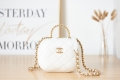 Chanel Small Vanity Case Lambskin gold-tone metal AS3066 White