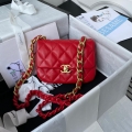 Chanel Mini Flap Bag Lambskin Gold-Tone Metal AS3205 Red