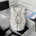 Chanel Backpack AS3200 Calfskin White Gold