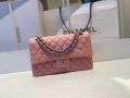 Chanel A01112 Flap Handbag Classic Bag Lambskin Pink Silver