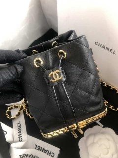 Chanel AP2750 Bucket Bag Shoulder Bag Lambskin Black