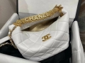 Chanel AS3242 Small Hobo Bag Lambskin Strass Gold-Tone Metal White