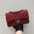 Chanel A69900 Mini Flap Bag Grained Calfskin Red Silver