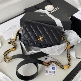 Chanel AP2840 Small Flap Bags Calfskin Black