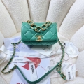 Chanel AS3365 Mini Flap Bag 17cm Lambskin Green