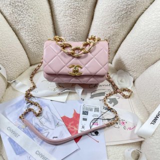 Chanel AS3365 Mini Flap Bag 17cm Lambskin Pink