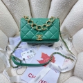 Chanel AS3366 Flap Bag 20cm Lambskin Green