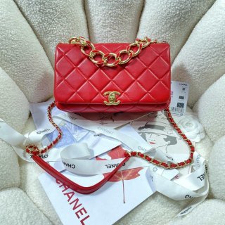 Chanel AS3367 Large Flap Bag 23cm Lambskin Red