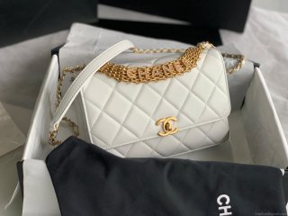 Chanel Small Flap Bag Lambskin AS3241 white