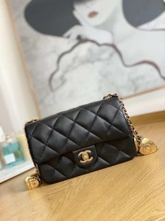 Chanel AS3457 Mini Flap Bag Lambskin & Gold-Tone Metal Black