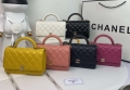 Chanel AP2844 Wallet on chain Lambskin bag with top handle Light gold Pink