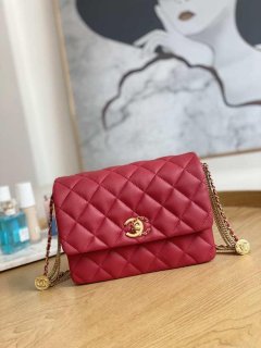 Chanel AS3378 MINI Flap Bag Lambskin Red