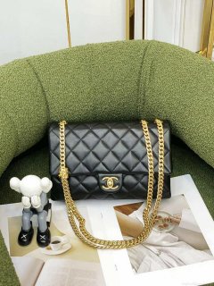 Chanel AS3609 Flap Bag Lambskin Lambskin & Gold-Tone Metal Black