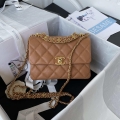 Chanel AS3580 Small Flap Bag Lambskin Lambskin & Gold-Tone Metal Brown