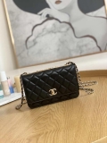 Chanel A88632 WOC 19 Chain Wallet Bag Black Lambskin Gold