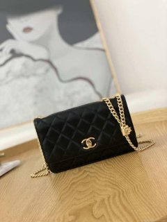 Chanel AP3043 WALLET ON CHAIN Lambskin & Gold-Tone Metal Black