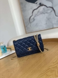 Chanel AP3043 WALLET ON CHAIN Lambskin & Gold-Tone Metal Blue