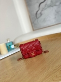 Chanel AP3037 BELT Bag Lambskin Enamel & Gold-Tone Metal Red