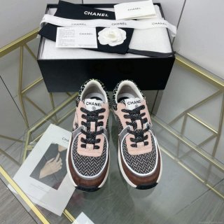 Chanel Women’s Sneaker Shoes G38757 Pink and Brown