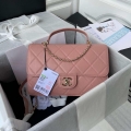 Chanel CC AS2681 Flap Bag With top Handle Calfskin Pink