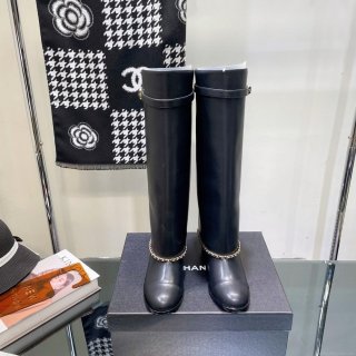 Chanel Women’s Shoes G39345 X56709 94305Classcal Chain Hight Boots 190786