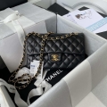 Chanel A01113 Flap Handbag Classic Bag Black Lambskin Gold