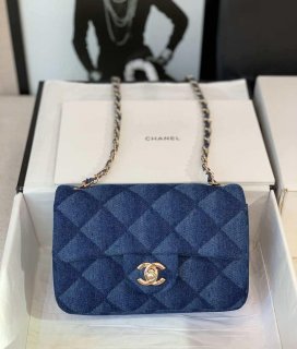 Chanel A69900 Mini Flap Bag Denim Blue 1116 Gold