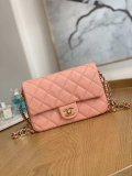 Chanel AS3757 Mini Flap Bag Grained Calfskin & Gold-Tone Metal Pink