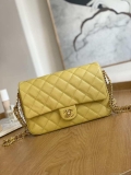 Chanel AS3777 Flap Bag Grained Calfskin & Gold-Tone Metal Yellow