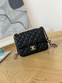 Chanel A35200 Mini Flap Bag 18cm Lambskin Black 1115 With Ball