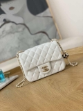 Chanel A35200 Mini Flap Bag 18cm Lambskin White 1115 With Ball