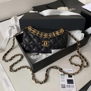 Chanel AP3021 Mini Flap Bag WOC Calfskin Phone bag Black