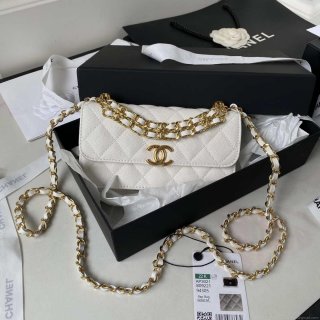 Chanel AP3021 Mini Flap Bag WOC Calfskin Phone bag White