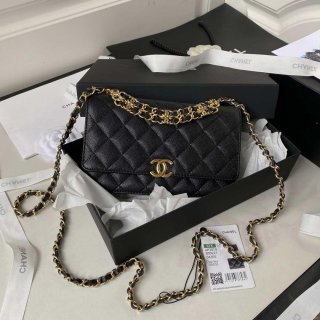 Chanel AP3019 Small Flap Bag WOC Calfskin Phone bag Black